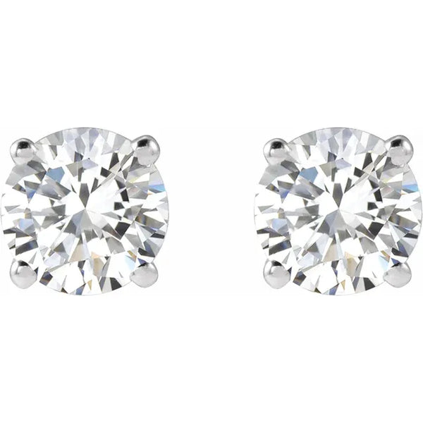 14K White 1, 1.5, 2, 3, 4 CTW Lab-Grown Diamond Stud Earrings
