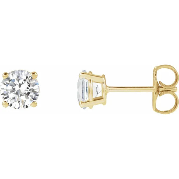 14K Yellow 1, 1.5, 2, 3, 4 CTW Lab-Grown Diamond Stud Earrings