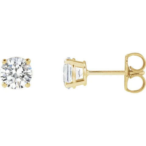 14K Yellow 1, 1.5, 2, 3, 4 CTW Lab-Grown Diamond Stud Earrings