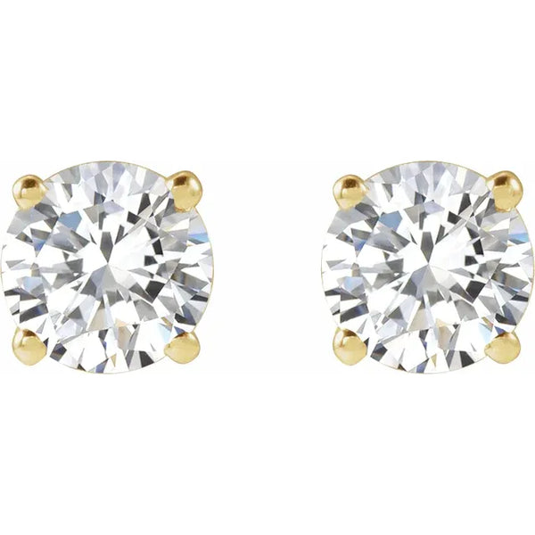 14K Yellow 1, 1.5, 2, 3, 4 CTW Lab-Grown Diamond Stud Earrings