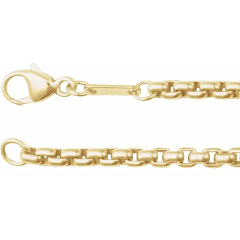 14K Yellow 1.8-2.6 mm Rounded Box Chain