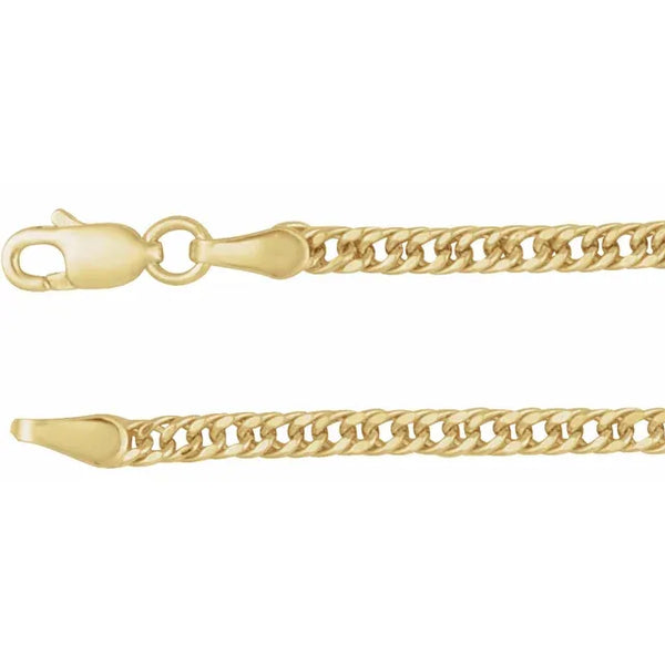 14K Yellow 2.7 mm Curb 18" Chain