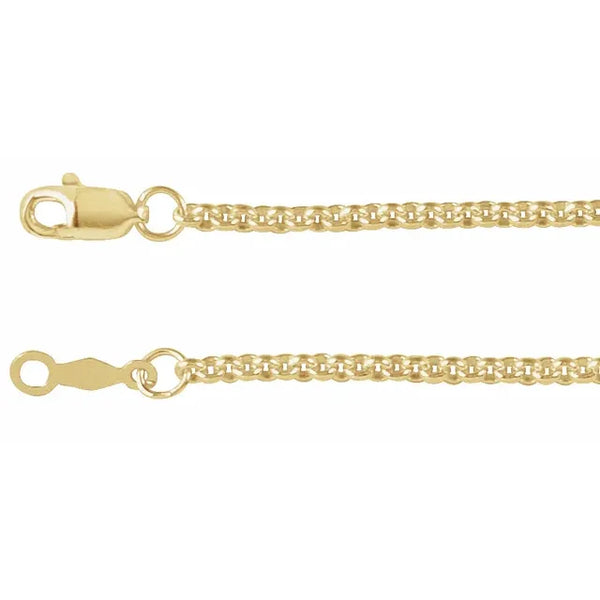 14K Yellow 2 mm Rolo  Chain