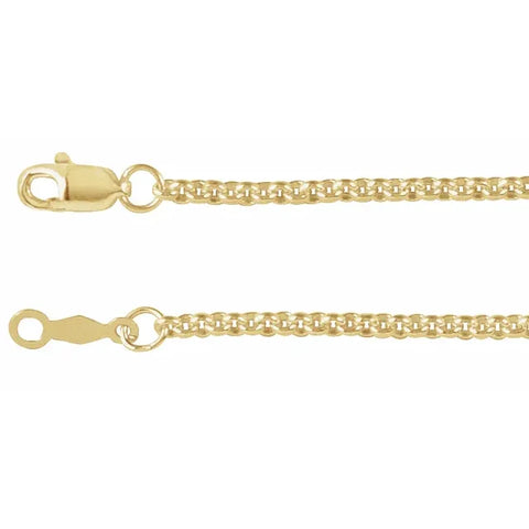 14K Yellow 2 mm Rolo  Chain