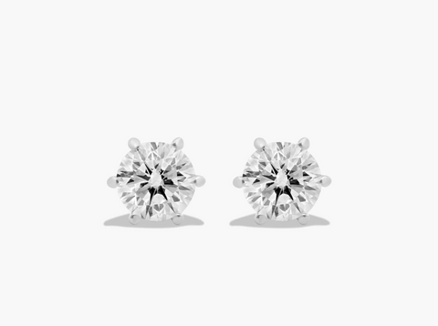 14K White Gold Diamond Stud Earrings. 1 ct tw G-H/SI