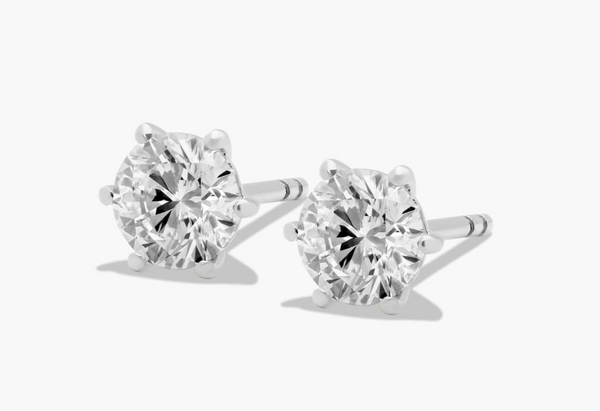 14K White Gold Diamond Stud Earrings. 1 ct tw G-H/SI