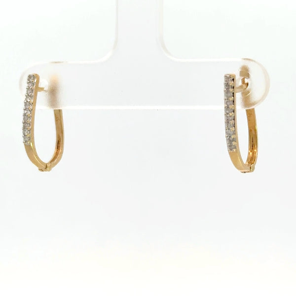 14KT Diamond Hoops