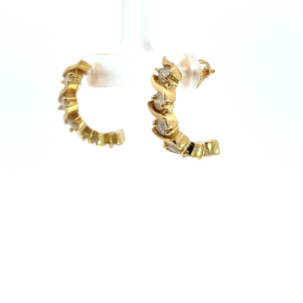 14KT Yellow Gold Diamond Earrings