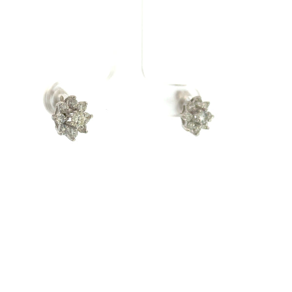 14K White Gold Diamond Earrings