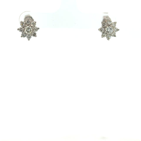 14K White Gold Diamond Earrings