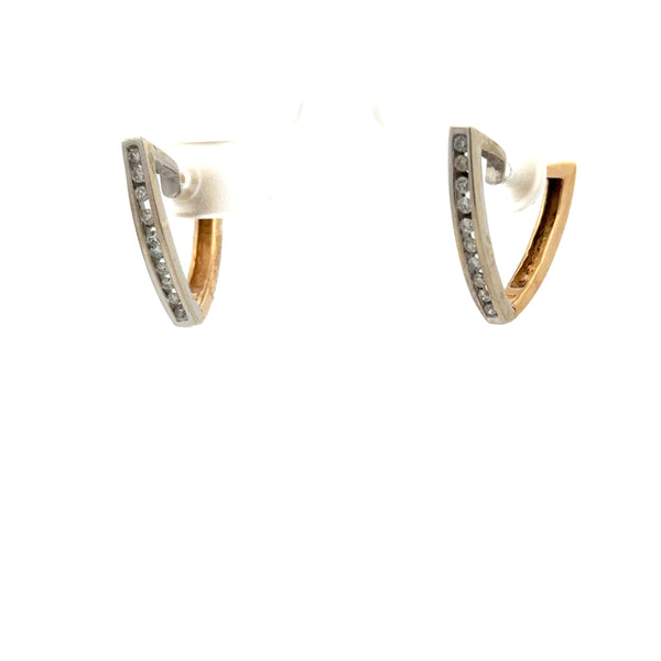 14K  Yellow Gold Dangle Diamond Earrings