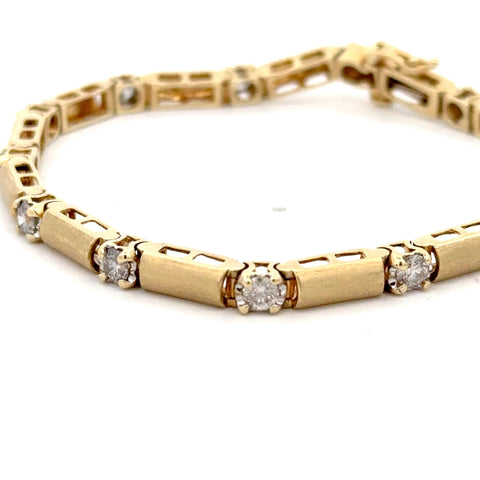 14K Yellow Gold Diamond Bracelet 2 ct tw