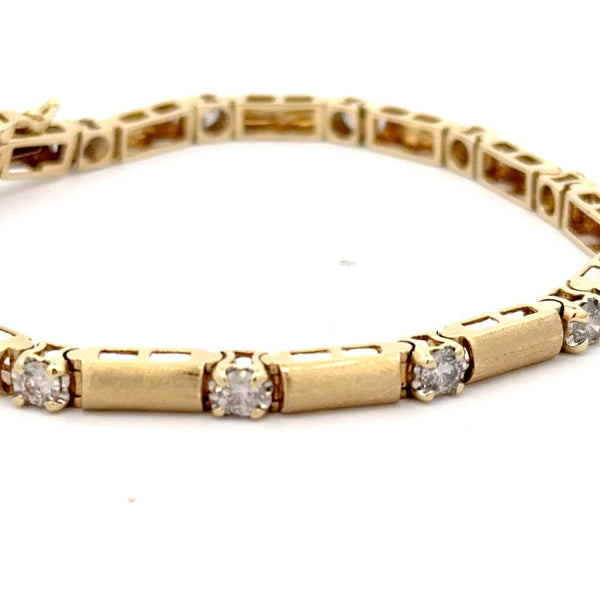 14K Yellow Gold Diamond Bracelet 2 ct tw