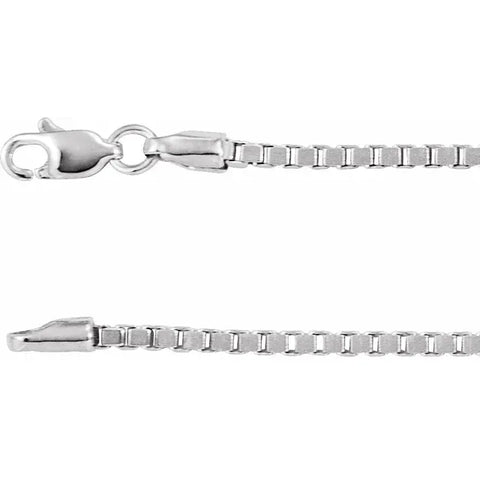 14K White Box 7" Chain