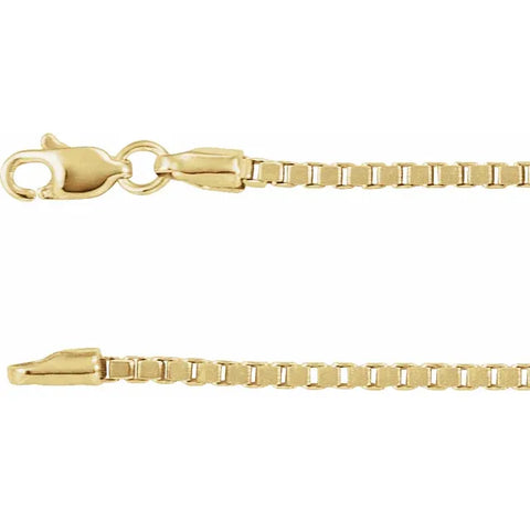 14K Yellow Box 7" Chain